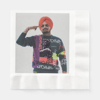 Papper napkin med sidhu Moosewala-foto Pappersservett