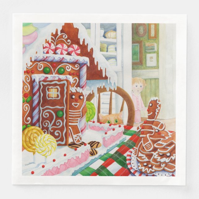PAPPER NAPKINER FÖR MIDDAG GINGERBREAD SURPRISE PAPPERSSERVETT (Framsida)