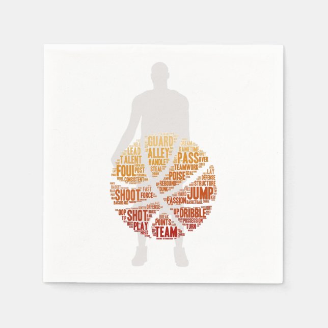 Papper Napkins Basketball Player Pappersservett (Framsidan)