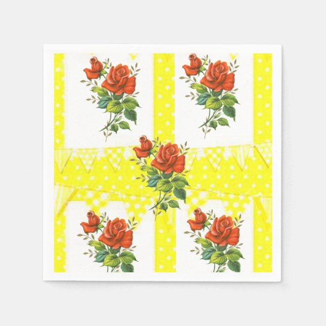 Papper Napkins-Blommigt Pappersservett (Framsidan)