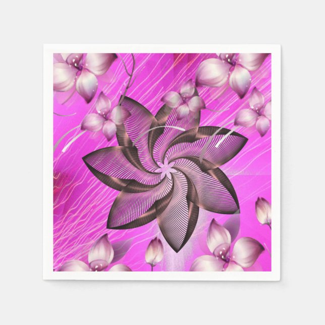 Papper Napkins-Blommigt Pappersservett (Framsidan)