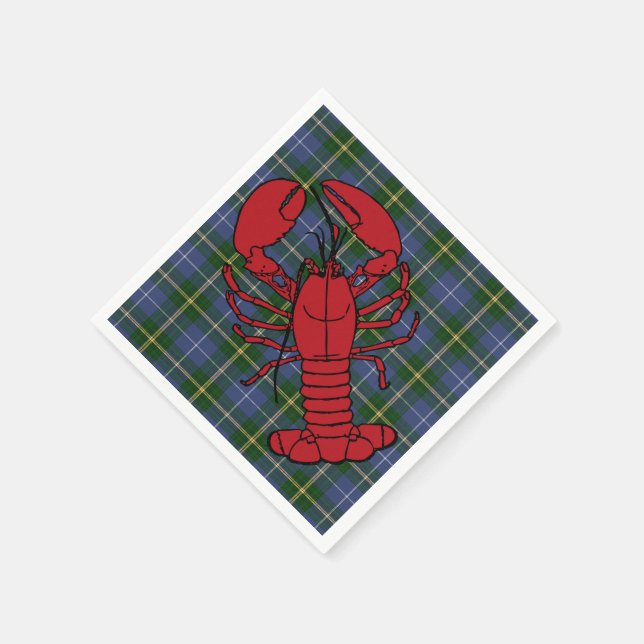papper napkins blue Nova Scotia Tartan lobster Pappersservett (Hörn)