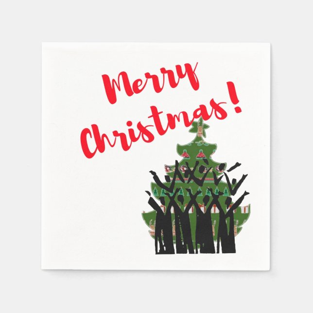 Papper Napkins God jul Sång Singers Choir Pappersservett (Framsidan)