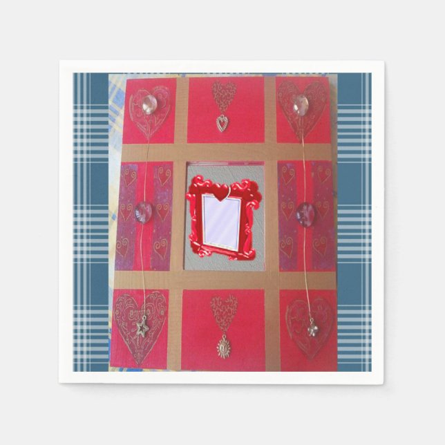 Papper Napkins Heart Pappersservett (Framsidan)