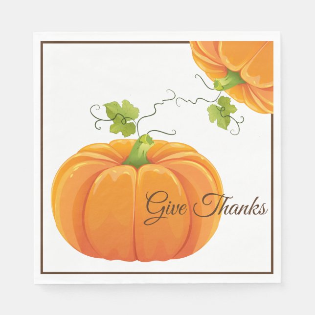 Papper Napkins-Thanksgiving Pumpkin Pappersservett (Framsidan)
