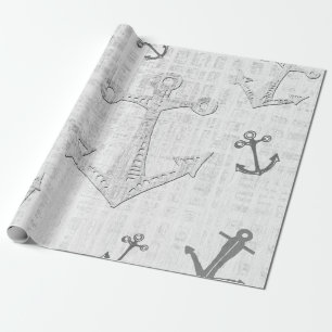 Papper nautisk avskärmning av svartvitt presentpapper