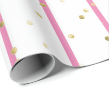 Papper nedmontering - Rosa Rand Guld Polka dots