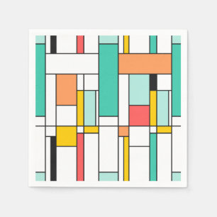 Papper nutida servetter - Mondrian stil