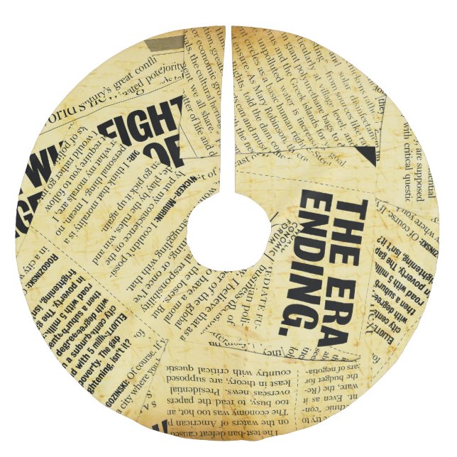 Papper nyhetstext med gammal papper julgransmatta borstad polyester (Framsidan)