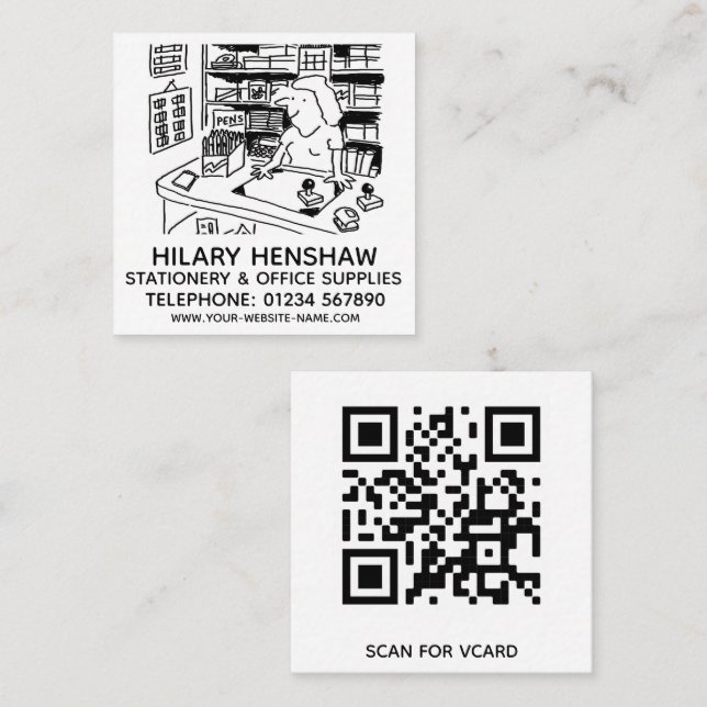 Papper och Kontorsmateriel Fyrkantigt Visitkort (Fram/baksida)