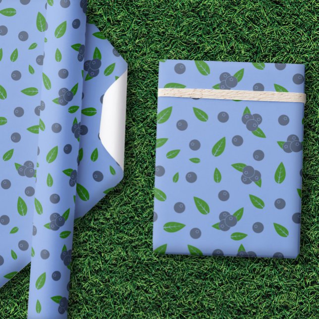 Papper om blåbär i mönster presentpapper (Blueberry pattern Wrapping Paper)