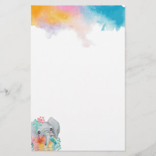 Papper om Elephant-Blommigt