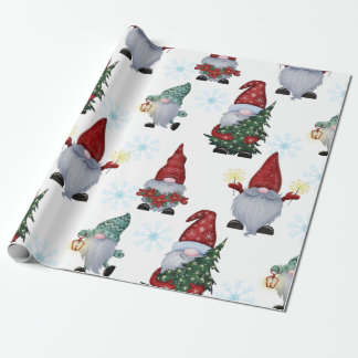 Papper om julafton Snö Gnomes Presentpapper