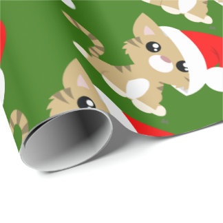 Papper om omslagning av Kattunge i julklapp Presentpapper