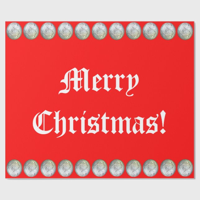 Papper om silver och rödjulsrensning presentpapper (Platt)