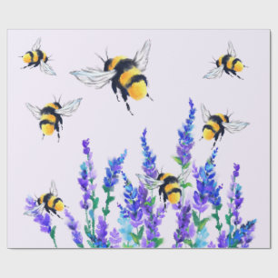 Papper om vår blommor och biskorgen presentpapper