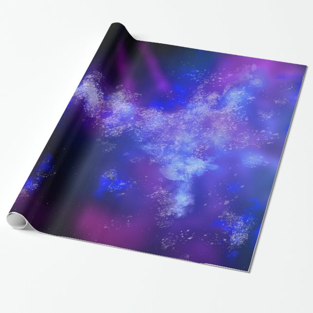 Papper om Wrapping för Nattblått Himlar Presentpapper (Utrullad)