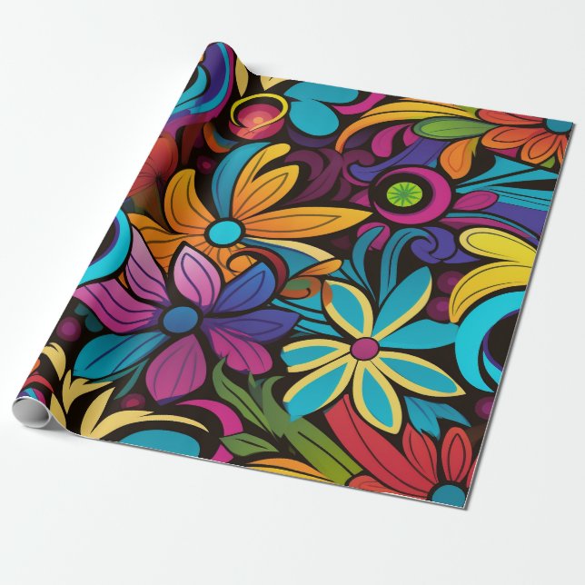 Papper omarbetning av Groovy Art Presentpapper (Utrullad)