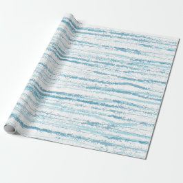 Papper omformning av blå vattenfärgsrad Mönster Presentpapper