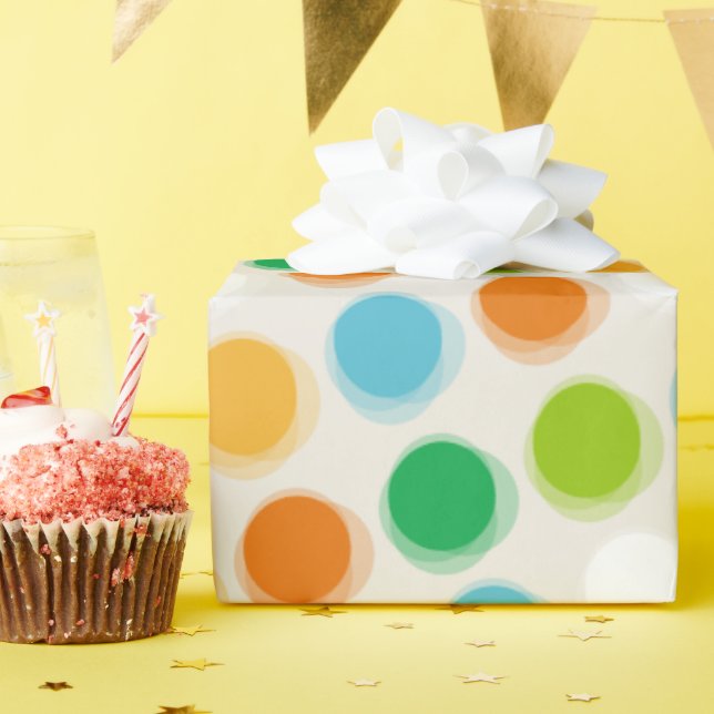 Papper omformning av färglöst Retro Fuzzy Polka do Presentpapper (Födelsedagsfest)