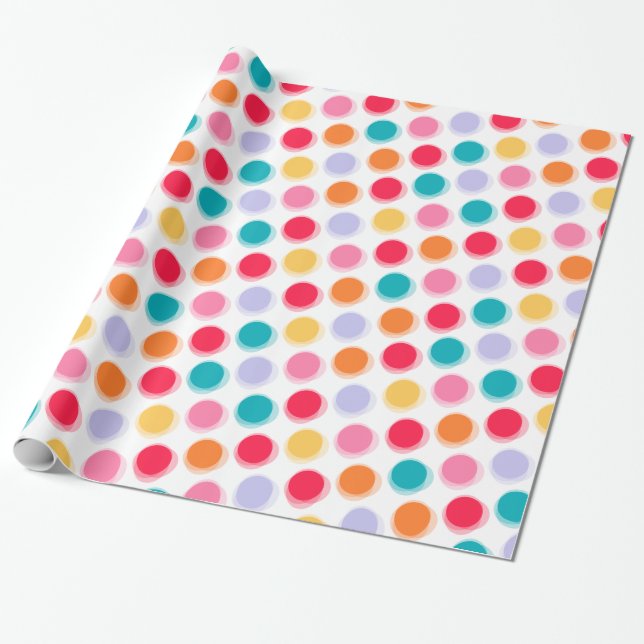 Papper omformning av färglöst Retro Fuzzy Polka do Presentpapper (Utrullad)