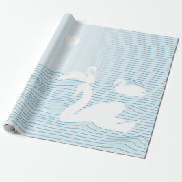 PAPPER omformning av OP Art Blue Svan Presentpapper
