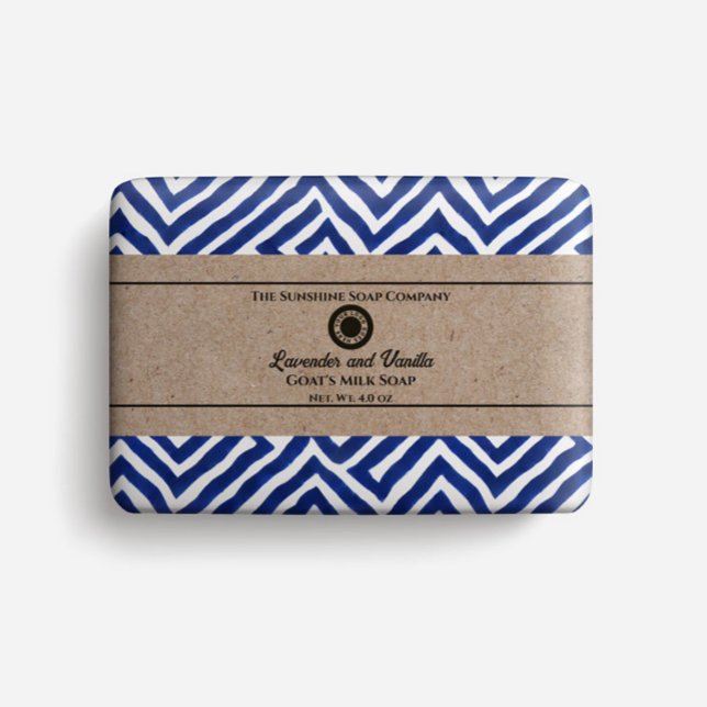 Papper omformning av tvål - blått och vitt geometr flygblad (Skapare uppladdad)