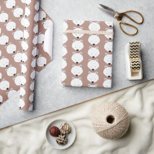 Papper ompackning av kutlig Polar Bear Animal Wrap Presentpapper