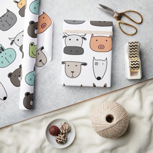 Papper omslagning - Ansikte från djur Presentpapper (Hantverk)