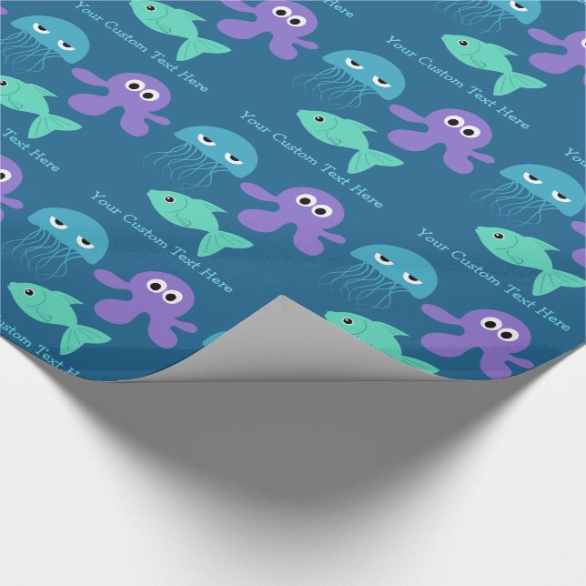 Papper omslagning av anpassningsbarna Sea Creature Presentpapper (Hörn)