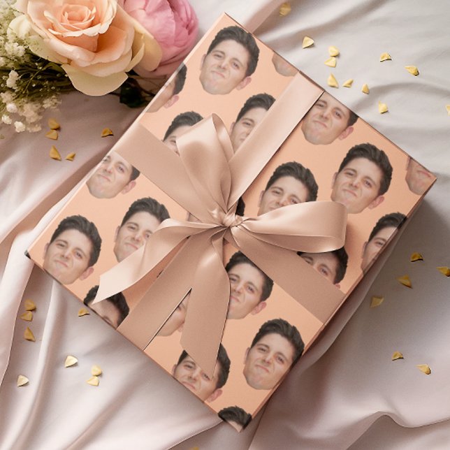 Papper omslagning av Ansikte eller Pet Photo Peach Presentpapper (Skapare uppladdad)