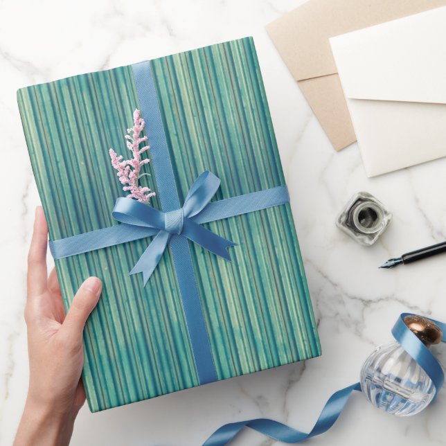 Papper omslagning av Aqua Grunge Rand Presentpapper (Gifting)