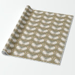 Papper omslagning av Blommigten guld Ornate White Presentpapper<br><div class="desc">Vit Blommigt för vacker Guld Ornate- Papper</div>
