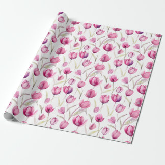 papper omslagning av blommigtens vattenfärg - presentpapper