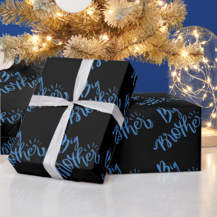 Papper omslagning av Blue Big Brother syskon Typog Presentpapper