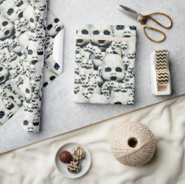 Papper omslagning av dolda dockhuvuden presentpapper