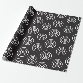 papper omslagning av elegant svart och vitt spiral presentpapper