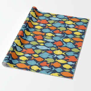 Papper omslagning av färglös fisk presentpapper
