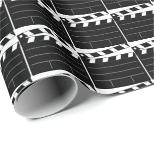 Papper omslagning av film från Clapboard mönster Presentpapper