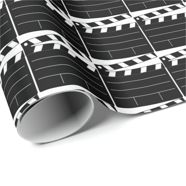 Papper omslagning av film från Clapboard mönster Presentpapper (Rullad Hörn)