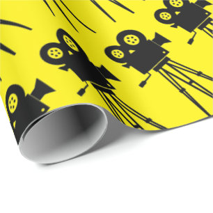 Papper omslagning av filmkamera Mönster Presentpapper