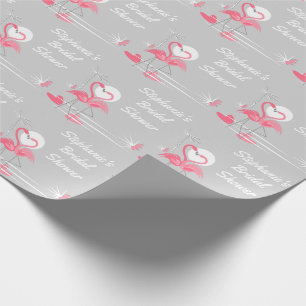 Papper omslagning av Flamingo Kärlek Möhippa Presentpapper