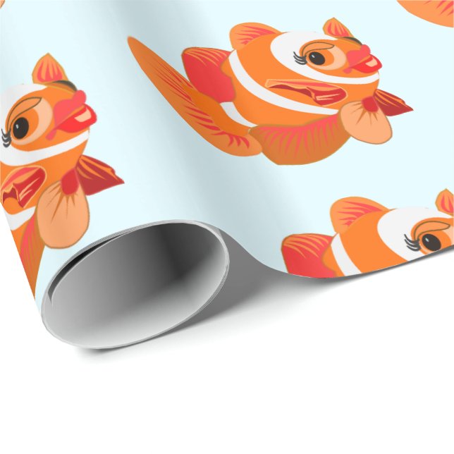 Papper omslagning av guld-fisk - Anpassade Presentpapper (Rullad Hörn)