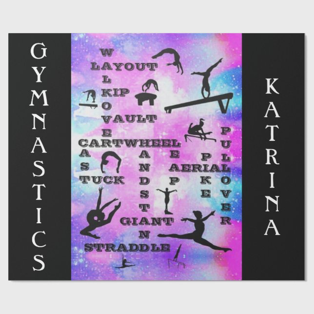 Papper omslagning av Gymnastics Skills Crosswords  Presentpapper (Platt)