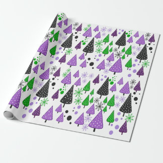 Papper omslagning av liten Grönt-Lila i skogen Presentpapper