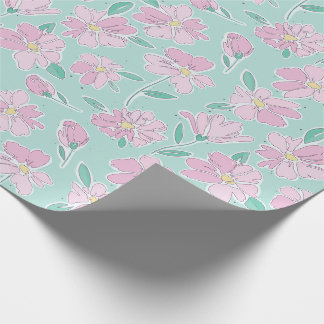 Papper omslagning av mjuk pastellblommigt presentpapper