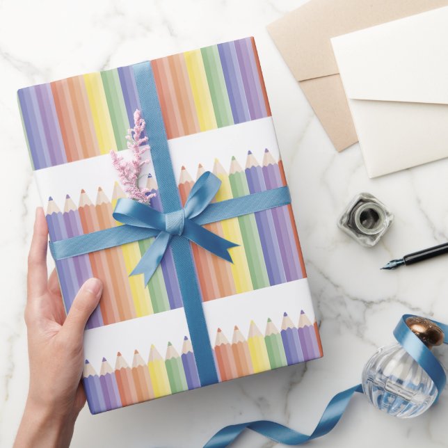 Papper omslagning av Mönster med färgad blyertspen Presentpapper (Gifting)