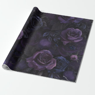 Papper omslagning av Mörk Romantik Lila Ro  Presentpapper