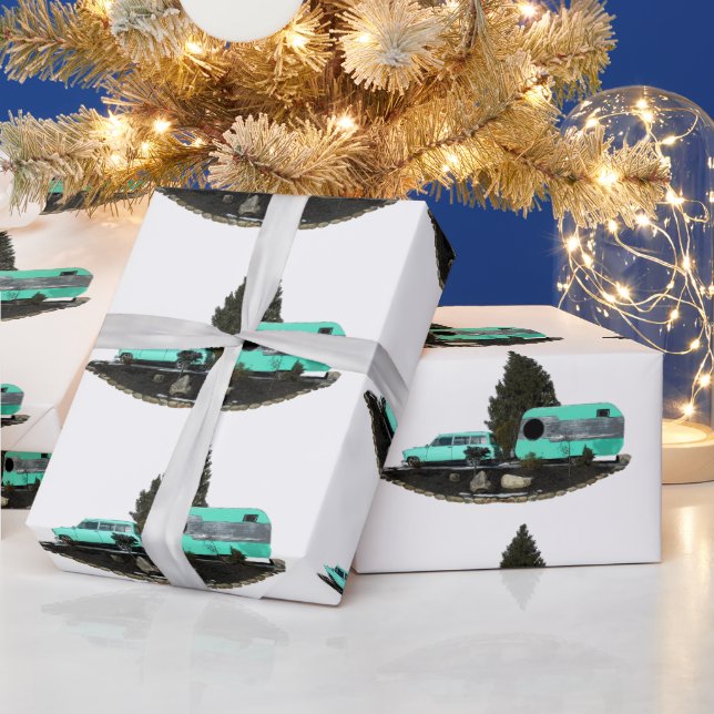 Papper omslagning av omslagskorgen för Retro Campi Presentpapper (Helgdagar)
