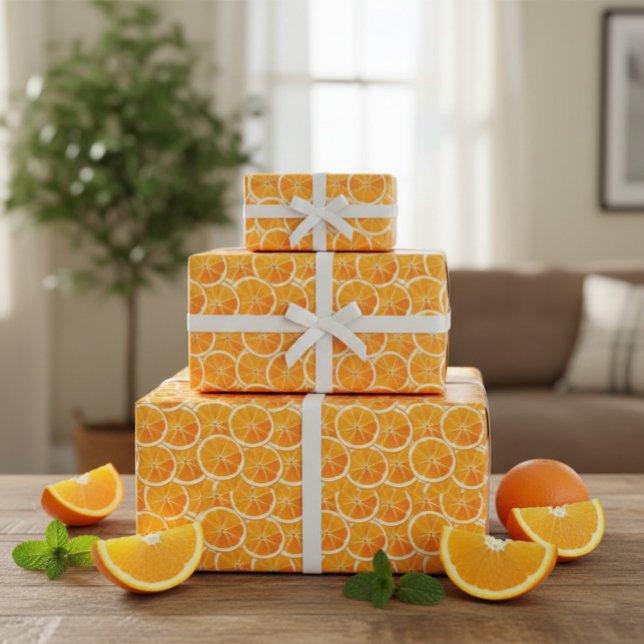 Papper omslagning av Orangar av citrusfrukter Presentpapper (Skapare uppladdad)